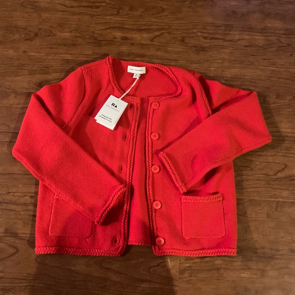 Red-Orange Cardigan Cozy Layer